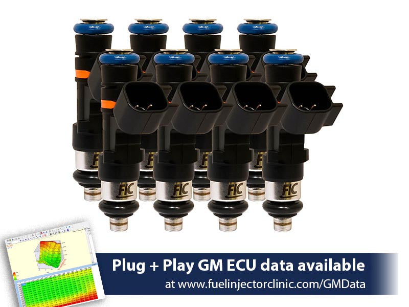 1000cc (100 lbs/hr at OE 58 PSI fuel pressure) FIC Fuel Injector Clinic Injector Set for 4.8/5.3/6.0 Truck Motors ('07-'13) (High-Z) (is305-1000h) official supplier product photo