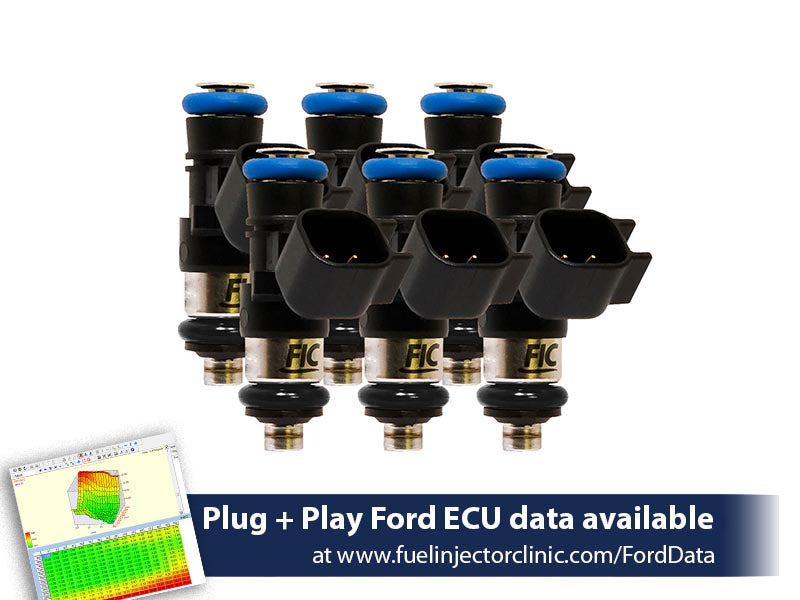 1000cc (85 lbs/hr at 43.5 PSI fuel pressure) FIC Fuel Injector Clinic Injector Set for Ford Mustang V6 (2011-2017) (is461-1000h) official supplier product photo