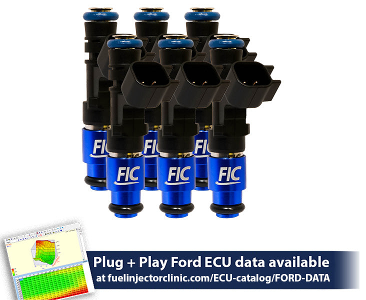 1000cc (95 lbs/hr at 43.5 PSI fuel pressure) FIC Fuel Injector Clinic Injector Set for Ford Falcon XR6T (BA/BF) (is411-1000h) official supplier product photo