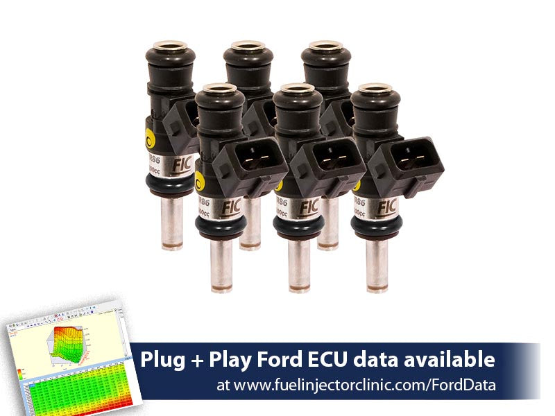 1200cc (110 lbs/hr at 43.5 PSI fuel pressure) FIC Fuel Injector Clinic Injector Set for Ford Mustang V6 (2011-2017) (is461-1200h) official supplier product photo