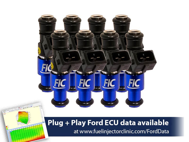 1200cc (110 lbs/hr at 43.5 PSI fuel pressure) FIC Fuel Injector Clinic Injector Set for Ford Shelby GT500 (2007-2014)(High-Z) (is404-1200h) official supplier product photo