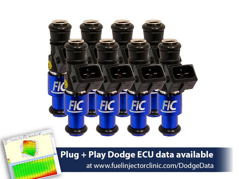 1200cc (130 lbs/hr at OE 58 PSI fuel pressure) FIC Fuel Injector Clinic Injector Set for Dodge Hemi SRT-8, 5.7 (High-Z) (is153-1200h) official supplier product photo