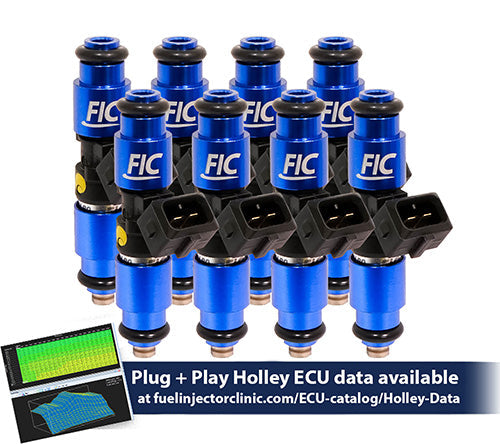 1200cc (130 lbs/hr at OE 58 PSI fuel pressure) FIC Fuel Injector Clinic Injector Set for Holley GM and FORD (High-Z) (ish01-1200h) official supplier product photo