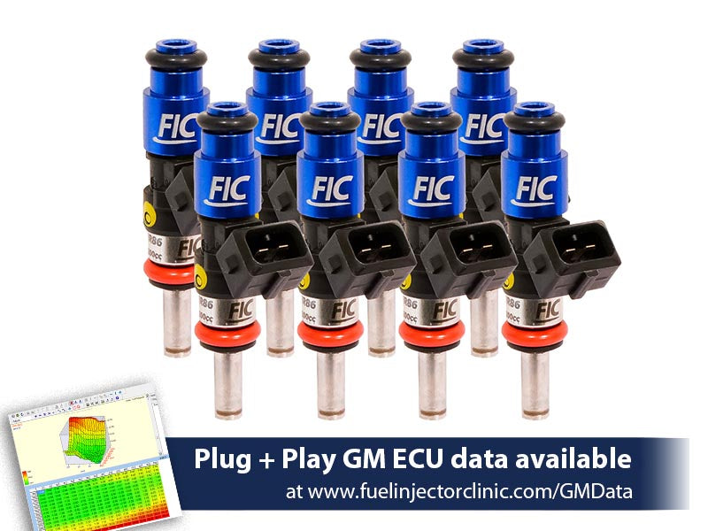 1200cc (130 lbs/hr at OE 58 PSI fuel pressure) FIC Fuel Injector Clinic Injector Set for LS2 engines (High-Z) (is302-1200h) official supplier product photo