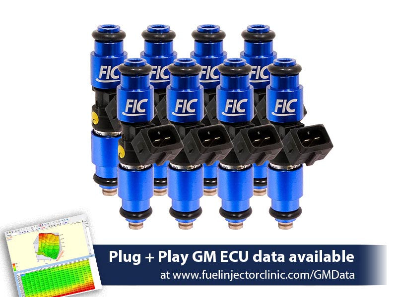1200cc (130 lbs/hr at OE 58 PSI fuel pressure) FIC Fuel Injector Clinic Injector Set for SBC engines (High-Z) (is300-1200h) official supplier product photo
