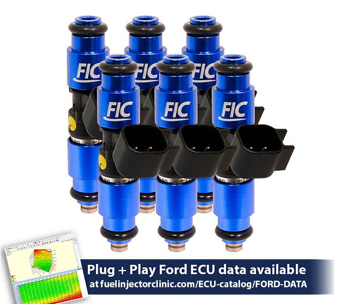1440cc (140 lbs/hr at 43.5 PSI fuel pressure) FIC Fuel Injector Clinic Injector Set for Ford Falcon XR6T (BA/BF) (is411-1440h) official supplier product photo
