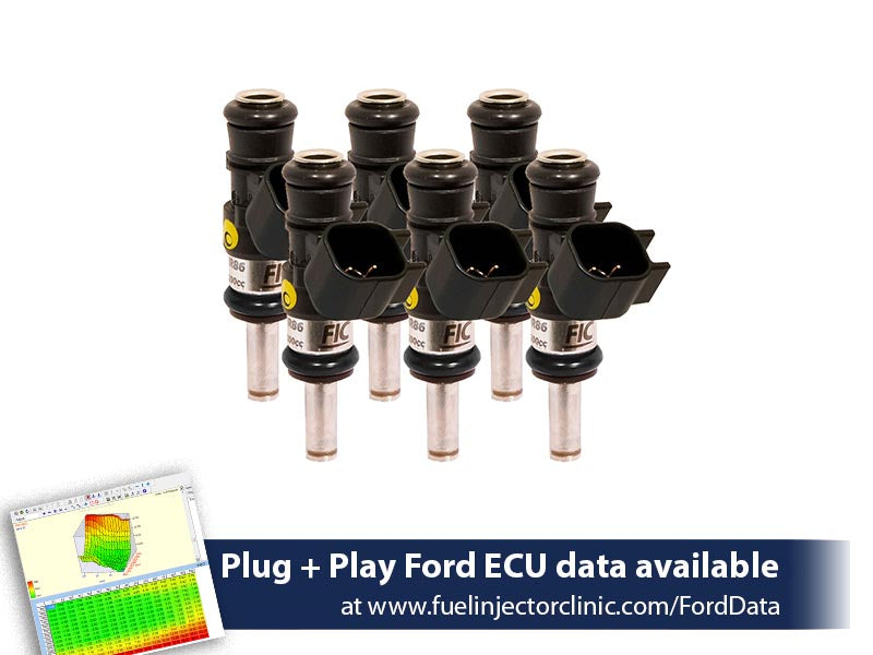1440cc (140 lbs/hr at 43.5 PSI fuel pressure) FIC Fuel Injector Clinic Injector Set for Ford Mustang V6 (2011-2017) (is461-1440h) official supplier product photo