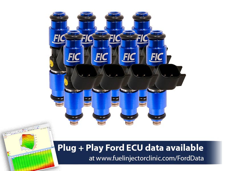 1440cc (140 lbs/hr at 43.5 PSI fuel pressure) FIC Fuel Injector Clinic Injector Set for Mustang GT (1987-2004)/ Cobra (1993-1998)(High-Z) (is402-1440h) official supplier product photo