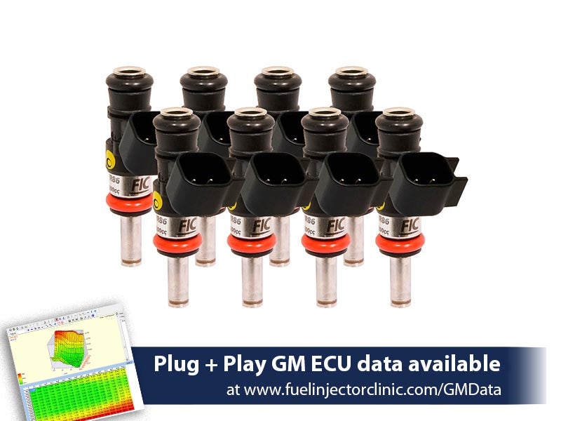 1440cc (160 lbs/hr at OE 58 PSI fuel pressure) FIC Fuel Injector Clinic Injector Set for LS3, LS7, L76, L92, and L99 engines (High-Z) (is303-1440h) official supplier product photo