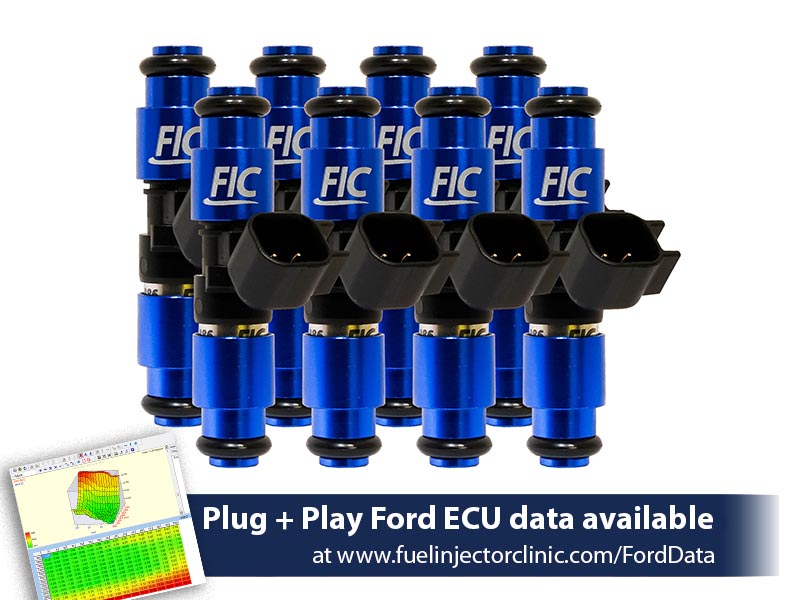 1650cc (160 lbs/hr at 43.5 PSI fuel pressure) FIC Fuel Injector Clinic Injector Set for Mustang GT (1987-2004)/ Cobra (1993-1998)(High-Z) (is402-1650h) official supplier product photo