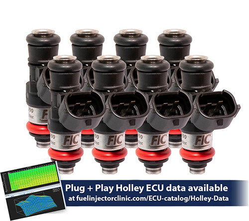 2150cc (240 lbs/hr at OE 58 PSI fuel pressure) FIC Fuel Injector Clinic Injector Set for Holley GM composite intakes (High-Z) (ish03-2150h) official supplier product photo