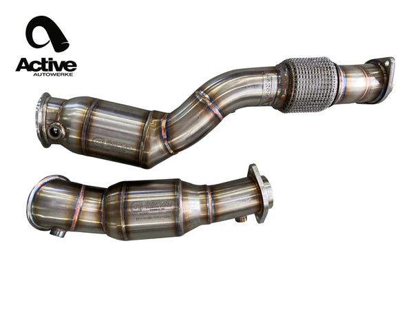 Active Autowerke BMW S58 G80 M3 G82 M4 G87 M2 Downpipes w Aflow CATs official supplier product photo