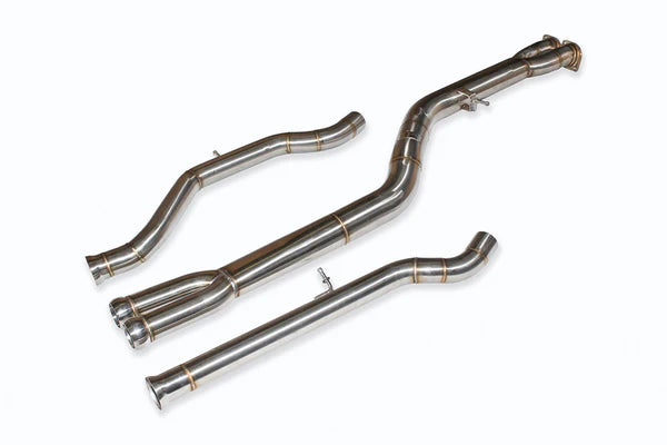 F8X BMW M3 & M4 Single Mid Pipe includes Active F-brace official supplier product photo