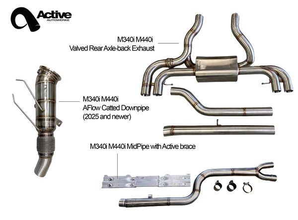 M340i/M440i Rear Exhaust Aflow Downpipe and Midpipe Bundle 2025+ official supplier product photo